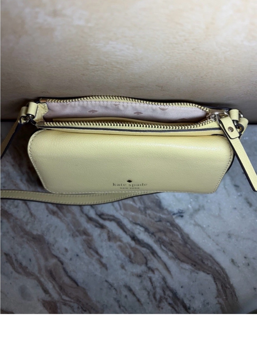 Kate Spade New York Yellow Small Crossbody Bag Zip/Magnetic, Detachable Strap - Picture 5 of 6